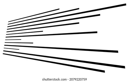 Dynamic 3D lines in perspective. Vanishing, diminishing lines, stripes. Spatial streaks, strips abstract geometric vector illustrration