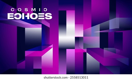 Dynamic 3D Neon Tech Abstract Background for Corporate and Event Design – Vector Illustration