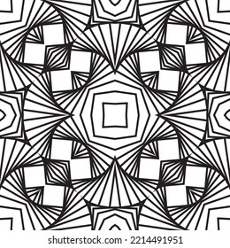 Líneas onduladas 3d dinámicas sin inconvenientes. Vector Twisted Curved Stripe Modern Trendy Ilustración de fondo blanco negro. patrón,