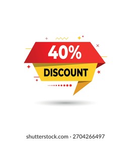 dynamic 40% discount sticker design for marketing