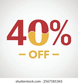 Dynamic 40% OFF Promotion with Bold Red and Yellow Design