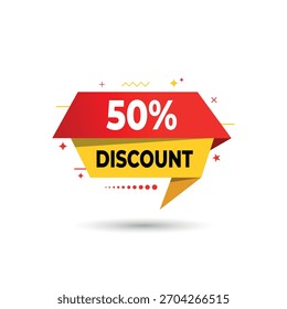 Diseño dinámico de la etiqueta engomada del descuento del 50% para la comercialización
