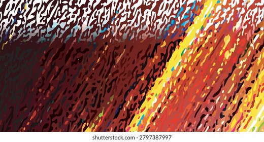 A dynamic abstract artwork featuring a blend of warm and cool tones, creating a visually engaging and modern aesthetic with intricate textures.