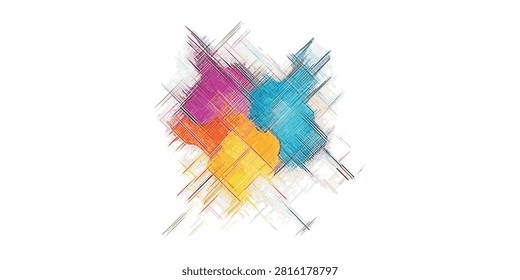 Dynamic abstract artwork featuring vibrant brush strokes and colorful paint splashes for creative design projects.