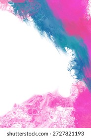 Dynamisches abstraktes Kunstwerk mit fließenden rosa und blauen Maltexturen, das einen energetischen modernen Hintergrund mit starkem Kontrast und künstlerischer Bewegung schafft. Vektorgrafik