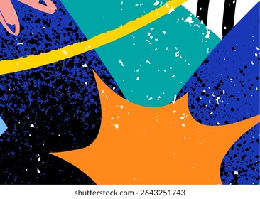 Dynamic abstract artwork with sharp angles, vibrant orange strokes, and grunge spray textures. Perfect for bold poster art, street fashion, and youth-oriented design.