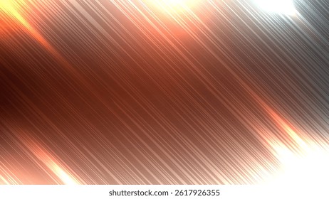 Dynamic abstract background with bright orange and white light streaks, diagonal lines creating motion and energy. Perfect for modern designs, vibrant wallpapers, and futuristic digital projects