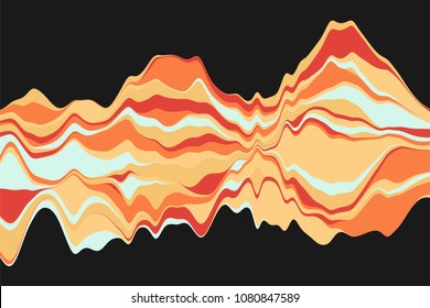 Dynamic abstract background with color waves. Vector illustration.