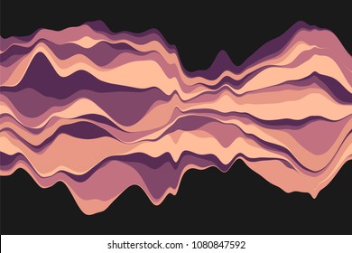 Dynamic abstract background with color waves. Vector illustration.