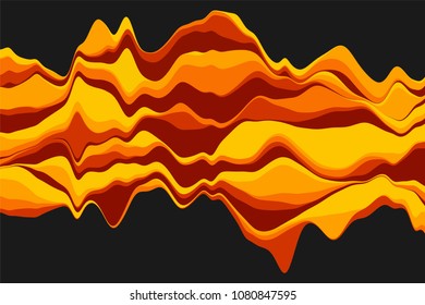 Dynamic abstract background with color waves. Vector illustration.