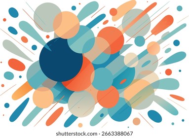 Dynamic Abstract Background with Colorful Circles and Lines a Modern and Playful Design for Various Creative Projects