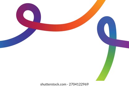 Dynamic abstract background with colorful gradient flowing curved lines and looping shapes.