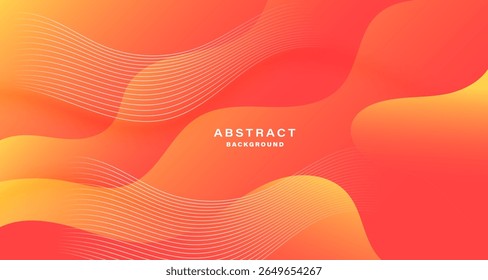 Dynamic abstract background with curved orange and red gradient layers