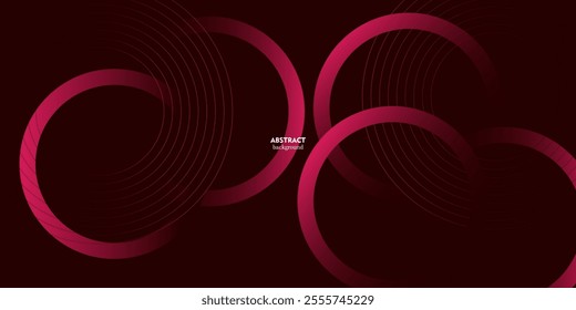 Dynamic abstract background in dark red with bright pink diagonal stripes. 3D cover for business presentation banner. Fast moving soft circle lines decoration.