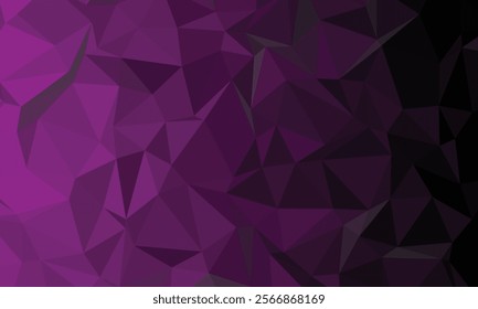 A dynamic abstract background featuring a chaotic arrangement of deep purple polygons, creating a sense of depth and texture.