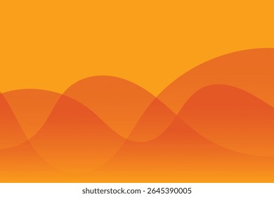 A dynamic abstract background featuring flowing waves of orange and red hues. The smooth, translucent shapes create a sense of depth and movement against a bright, warm gradient.