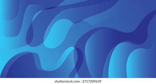 Dynamischer abstrakter Hintergrund mit fließenden, organischen Formen in einem lebendigen Farbverlauf von Blau- und Cyantönen, die einen modernen und fließenden visuellen Effekt erzeugen.
