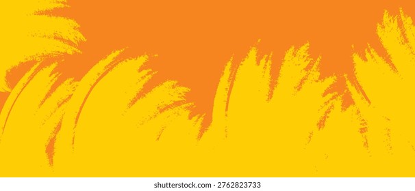 A dynamic abstract background featuring a gradient of yellow and orange hues with expressive brush strokes, creating a lively and energetic visual effect.