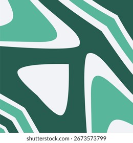 A dynamic abstract background featuring large, flowing organic shapes and sharp diagonal lines in a clean, green and white color palette.