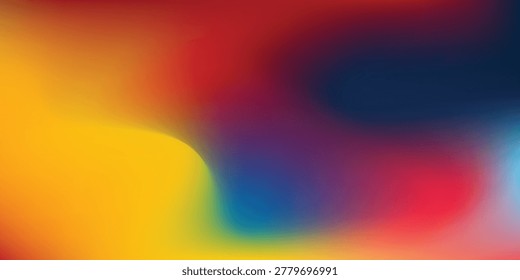 A dynamic abstract background featuring a smooth, swirling gradient of vibrant colors including yellow, red, blue, and purple.