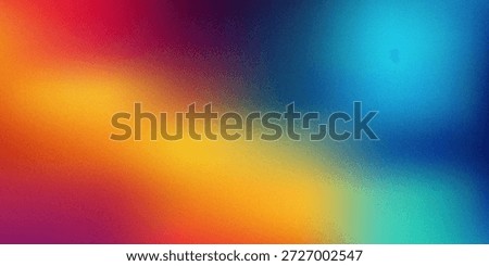 A dynamic abstract background featuring a smooth transition of colors from fiery red and orange to deep blue and teal overlaid with a fine grain