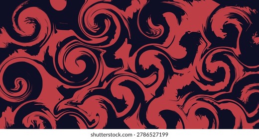 A dynamic abstract background featuring swirling red and dark blue fluid patterns, creating an artistic and energetic visual texture. The organic shapes evoke a sense of motion and liquid flow, suitable for modern designs.