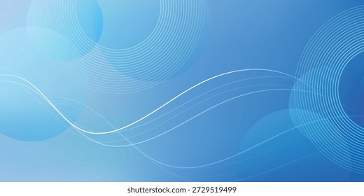 Dynamic abstract background featuring varying shades of blue with smooth wavy lines and translucent circular elements, perfect for modern digital and corporate designs