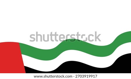 Dynamic abstract background featuring the wavy colors of the United Arab Emirates flag, ideal for patriotic themes