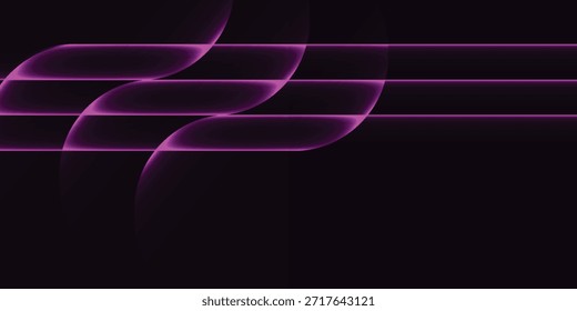 Fondo abstracto dinámico con líneas y curvas púrpuras brillantes que crean una sensación de movimiento y tecnología moderna sobre un fondo oscuro y minimalista.