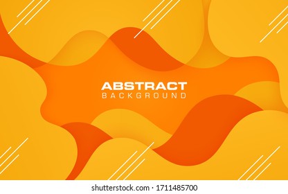Dynamic abstract background. Liquid abstract on the orange and yellow background