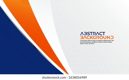 Dynamic Abstract Background with Navy Blue, Orange, and White Waves, Ideal for Modern Presentations and Digital Designs Offering a Clean Aesthetic