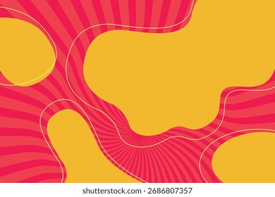 Dynamic Abstract Background Vibrant Red Sunburst with Organic Yellow Shapes Modern Visual for Creative Projects Graphic Design
