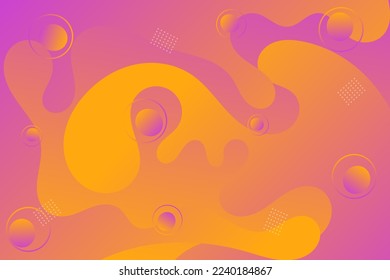 Dynamic abstract background with yellow to purple gradient fluid shapes modern concept. minimal poster. ideal for banner, web, header, cover, billboard, brochure, social media, landing page 