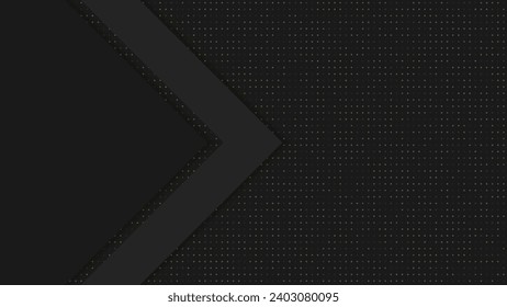 Dynamisches abstraktes schwarzes Hintergrunddesign mit glitzernden Punktelementen. Moderne dunkle Hintergrundtextur-Vorlage. Vektorgrafik