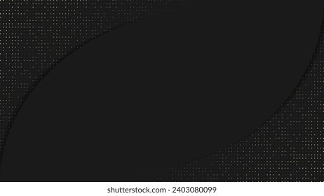 Diseño de fondo negro abstracto dinámico con elementos de punto brillante. Plantilla moderna de textura de fondo oscuro. Ilustración del vector