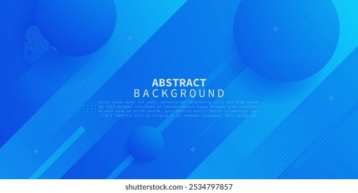 Dynamic abstract blue gradient illustration geometric background with simple circle shapes pattern. Cool and smart design. Eps10 vector