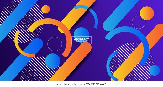 Dynamic abstract blue gradient illustration background with simple shadow pattern in rectangle shape with 3d look. Futuristic and luxury design. Vector eps10