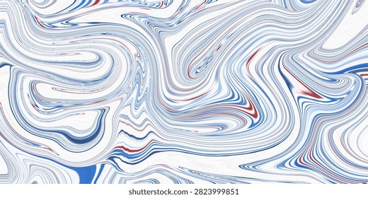 Dynamic abstract blue, red, and white marbled swirl background featuring fluid liquid art textures and elegant waves.