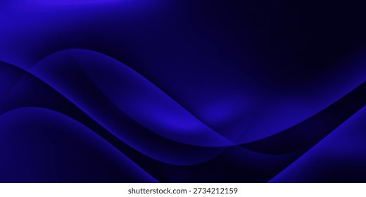 Dynamic abstract blue wave lines on dark background.