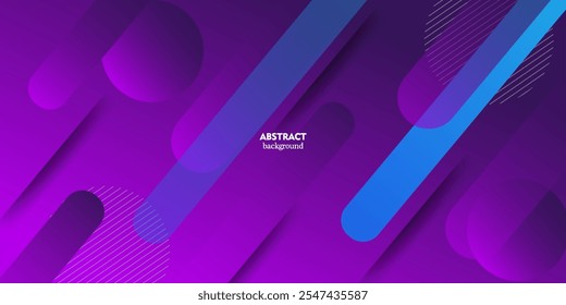 Fondo de ilustración de gradiente púrpura brillante abstracto dinámico con patrón de sombra simple redondeado cuadrado de vista 3d. Diseño futurista y de lujo. eps10