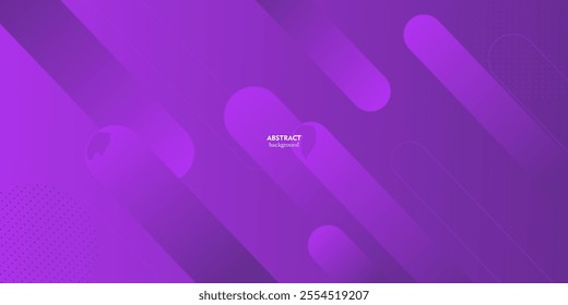 Dynamic abstract bright purple gradient illustration background with 3d view rectangle rounded simple shadow pattern. Futuristic and luxury design. eps10