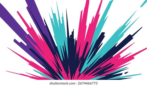 Dynamic abstract burst of colors creating a vibrant explosion for modern design projects