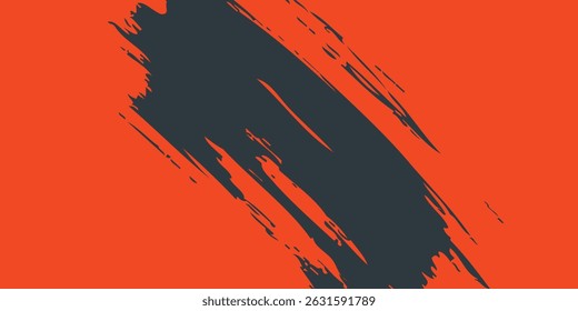 Dynamic abstract charcoal vector background with energetic orange rush strokes. Modern, artistic texture for creative projects.