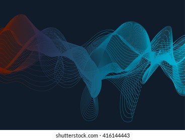 Dynamic abstract color blend wave on dark background 