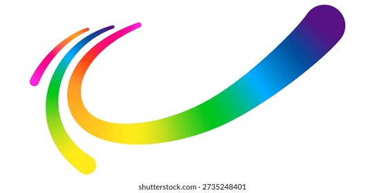 Dynamic Abstract Color Lines. Vector 3D Sport Shapes Background. Rainbow Speed Lines Perspective Effect