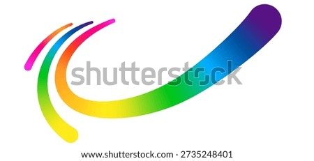 Dynamic Abstract Color Lines. Vector 3D Sport Shapes Background. Rainbow Speed Lines Perspective Effect