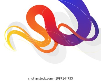 Dynamic abstract colorful curvy liquid lines