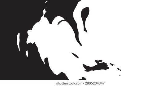 Dynamic abstract composition with fluid, organic shapes in contrasting black and white, suggesting movement and energy.