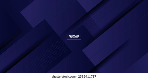 Dynamic abstract dark blue gradient illustration background with simple rectangle shadow pattern. Futuristic and luxury design. Vector eps10