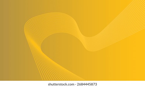 Dynamic abstract design featuring flowing yellow lines on gradient background, creating sense of movement and energy. composition is modern and visually engaging